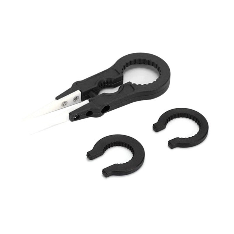 Straw Joint V5 Multifunction Ceramic Tweezer DIY Repair Hand Tool Black Red 1Pcs