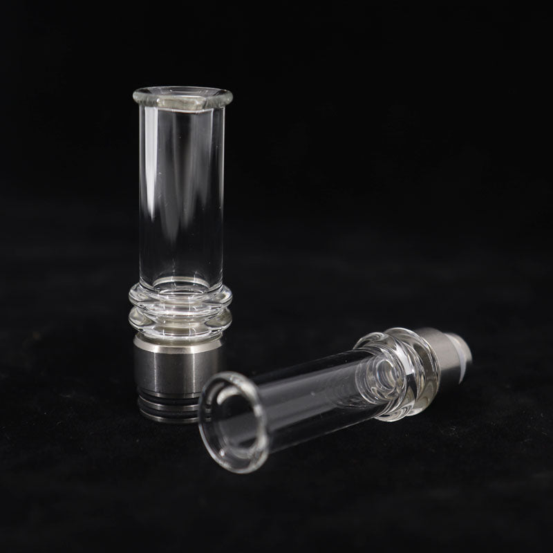 1PCS 510 810 Stainless Steel + Glass Long Straight Straw Joint