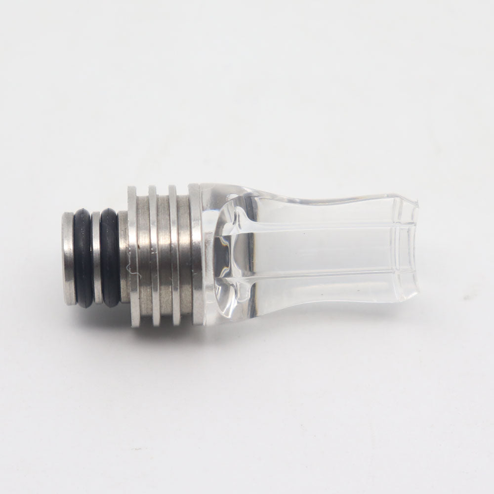 1PCS 510 Stainless Steel + Plastic Flat Mouth Multi Material Interface Straw Joint