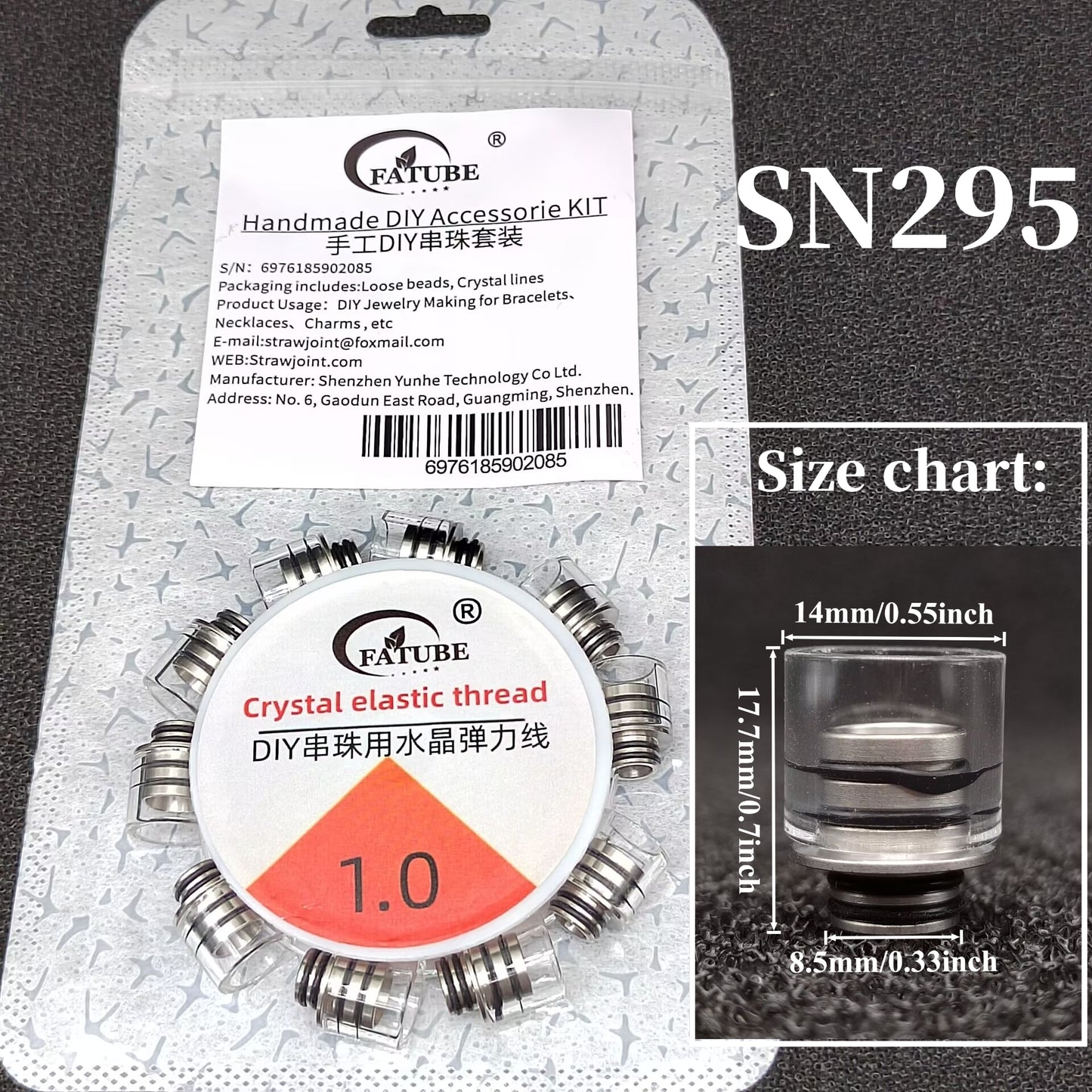 Glass Bead DIY Bracelet Making Kit, 1.0mm Crystal Elastic Thread, Clear Glass Spacer Beads for Handmade Jewelry Necklace Craft Supplies.
