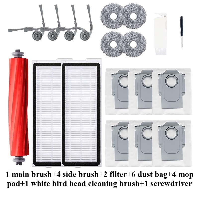Replacement Parts for Roborock QV35A / QV35S / Qrevo L Robot Vacuum Cleaner, Main Roller Brush, Filter, Mop Cloth