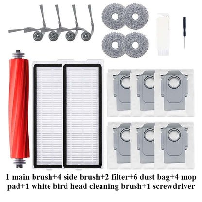 Replacement Parts for Roborock QV35A / QV35S / Qrevo L Robot Vacuum Cleaner, Main Roller Brush, Filter, Mop Cloth