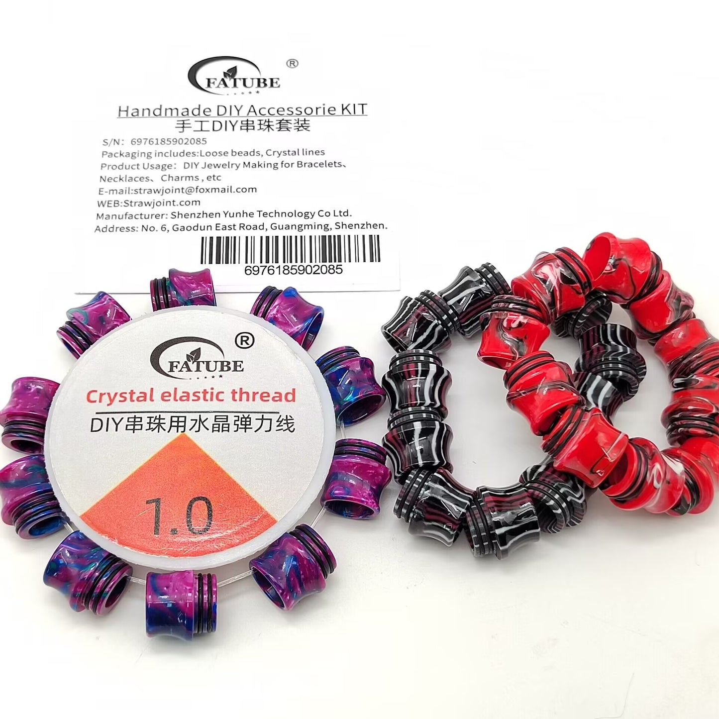 FATUBE Wear-Resistant Transparent Beading Elastic Thread 1.0mm Crystal Cord for Handmade DIY Bracelet Accessories.