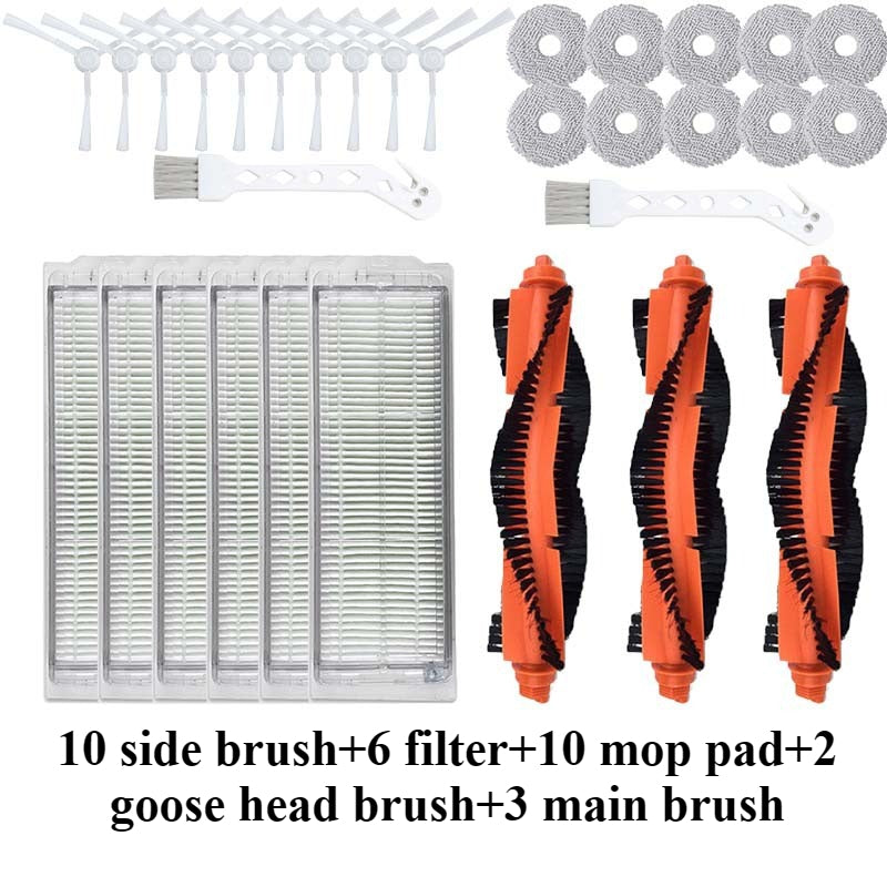 Suitable for Mijia Self-Cleaning 2 Consumables Robot Vacuum Cleaner Accessories, Xiaomi Robot Vacuum X20 C101 Main Roller Brush & Filter