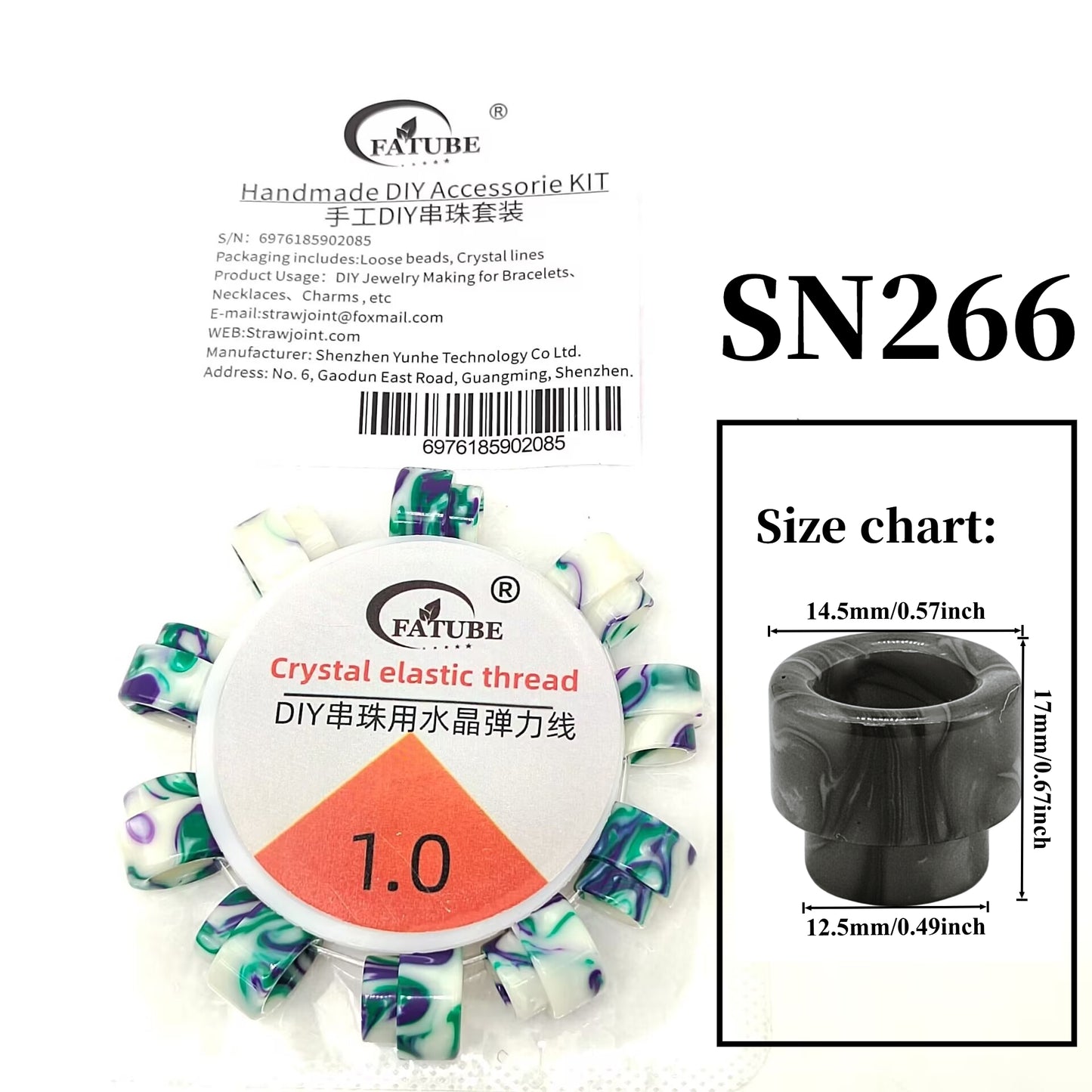 Colorful Gold Foil Resin Large Hole Spacer Tube Beads Loose Beads for DIY Handmade Bracelet Necklace Jewelry Making.