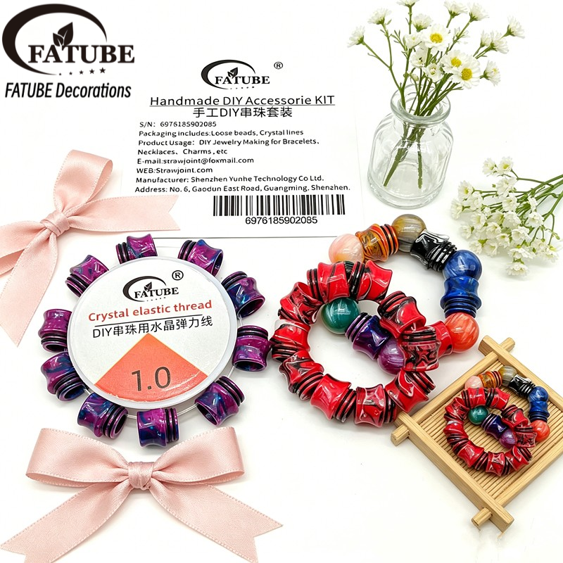 FATUBE Wear-Resistant Transparent Beading Elastic Thread 1.0mm Crystal Cord for Handmade DIY Bracelet Accessories.