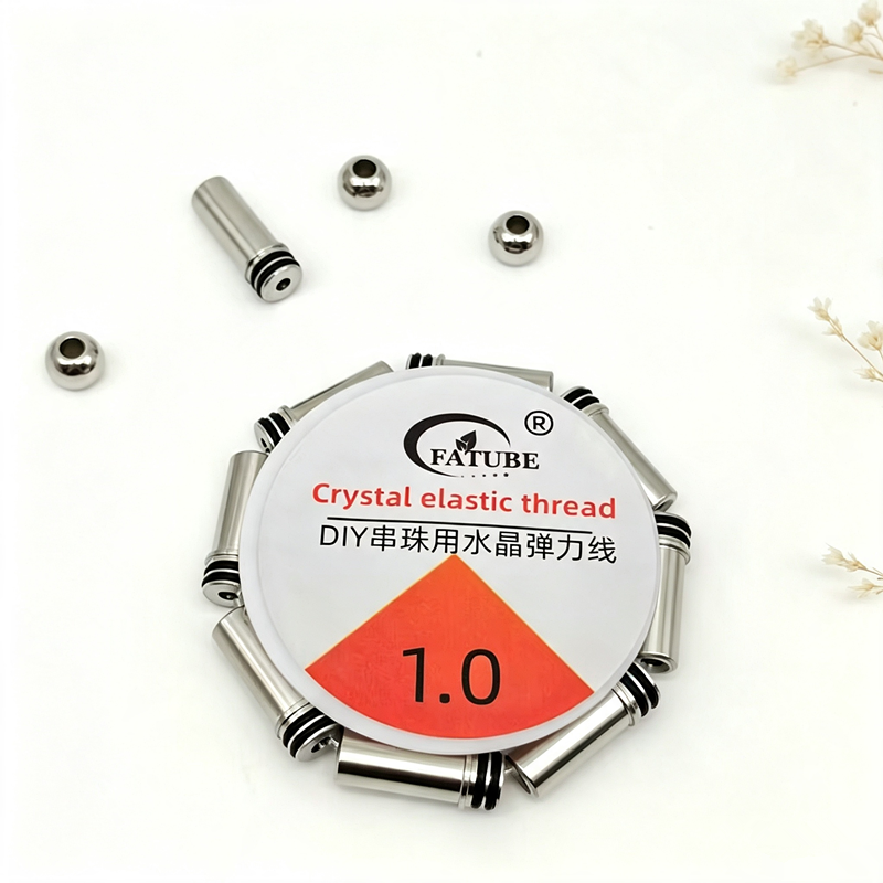 FATUBE handmade Jewelry Making Kit 1.0 Crystal Elastic Thread Stainless Steel Bead Tube DIY Bracelet Accessories.