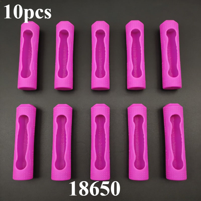 10PCS 18650 Lithium Battery Silicone Sleeve Non-Slip Shockproof Protective Cover