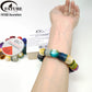 Snake Skin Crack Honeycomb Barrel Loose Beads With 1.0mm Elastic Cord DIY Bracelet Jewelry Making Supplies.