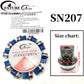 Nebula Marbled Round Beads with Snake Skin Honeycomb Metal End Caps + Elastic Cord DIY Bracelet Making Kit.