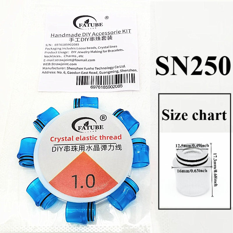 Mixed Imitation Agate Resin Barrel Loose Beads With 1.0mm Elastic Cord DIY Bracelet Jewelry Making Supplies