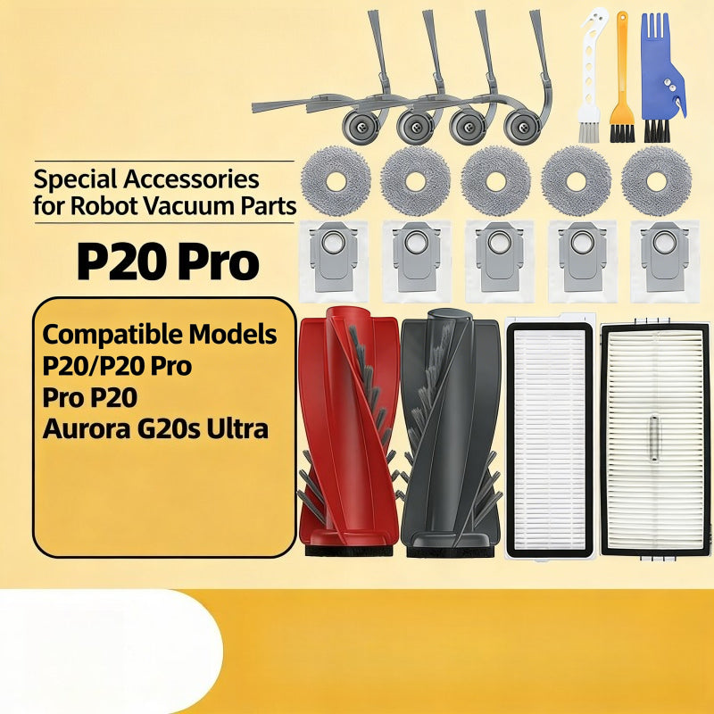 Compatible for Roborock P20 / P20 Pro Accessories Mop Cloth Dust Bag Side Brush Roller Brush Filter Consumables