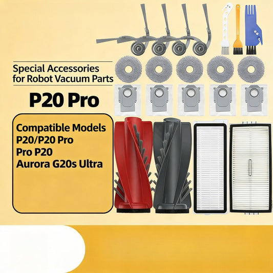 Compatible for Roborock P20 / P20 Pro Accessories Mop Cloth Dust Bag Side Brush Roller Brush Filter Consumables