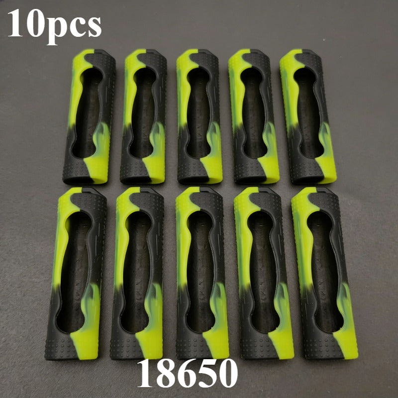 10PCS 18650 Lithium Battery Silicone Sleeve Non-Slip Shockproof Protective Cover