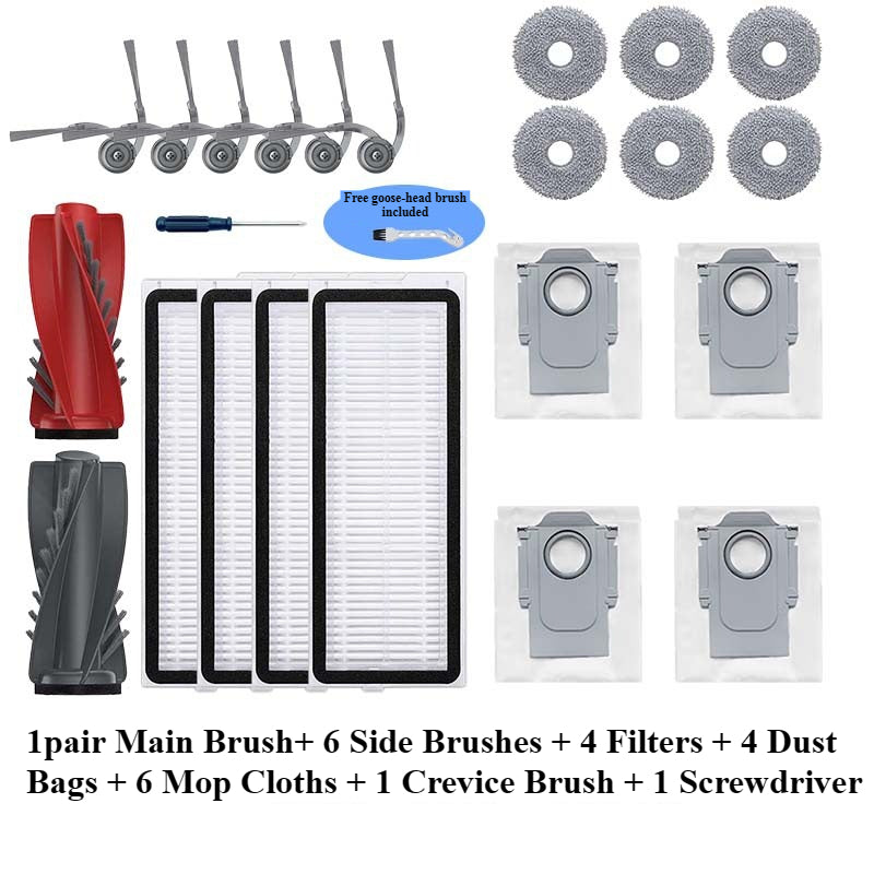 Compatible for Roborock P20 / P20 Pro Accessories Mop Cloth Dust Bag Side Brush Roller Brush Filter Consumables