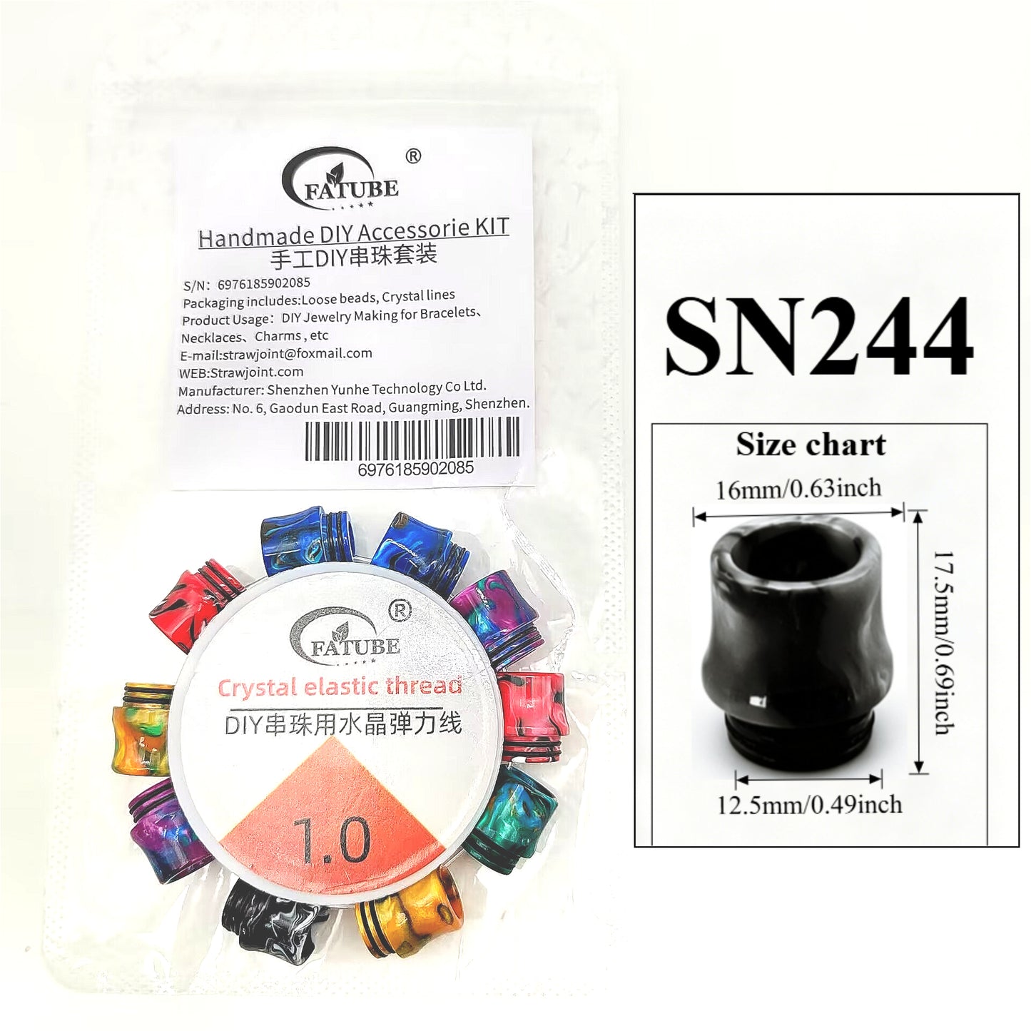 Mixed Color Imitate Jade Loose Beads Set Crystal Elastic Thread DIY Jewelry Making Accessories Material.