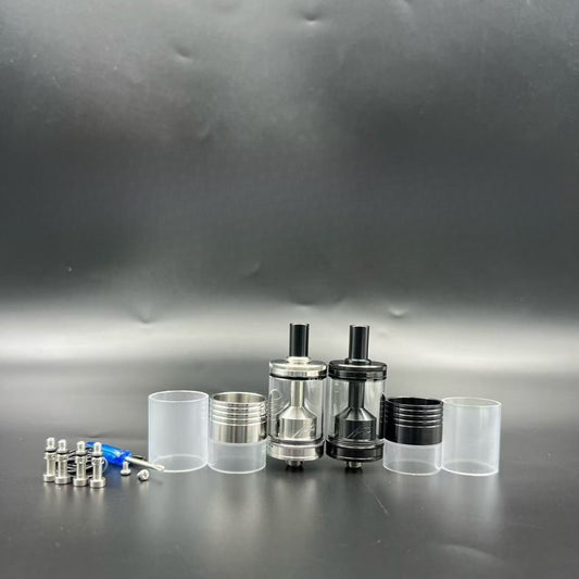 DDSX Netsu RTA Atomizer OD22mm 316 Stainless Steel Black with 1.0/1.2/1.5/1.8/2.0mm Airflow Control Screws