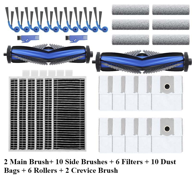 Compatible for Ecovacs T80 Consumables Robot Vacuum Cleaner Parts Roller Brush Side Brush Mop Cloth Filter Cleaning Solution Dust Bag