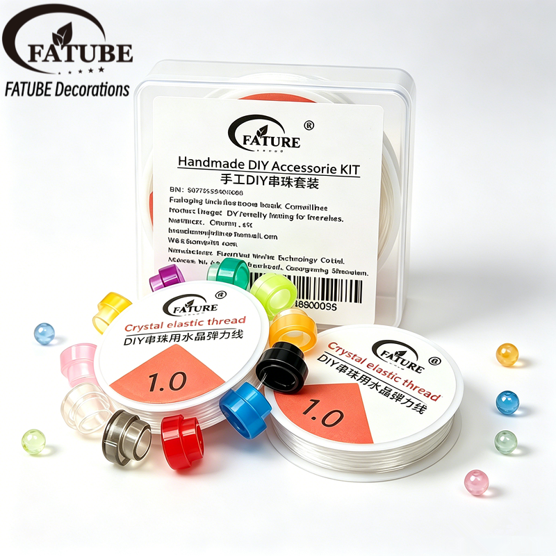FATUBE handmade DIY bracelet accessories - resin material beads + bracelet-compatible crystal elastic thread.