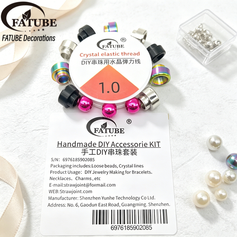 Colorful Stainless Steel Bead Separator DIY Handmade Beading Accessories, Crystal Elastic Thread for Homemade Bracelets and Necklaces Kit