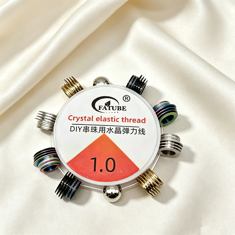 FATUBE Metal Beads + Crystal Elastic Cord DIY Bracelet and Necklace Beading Kit with Elastic Thread.