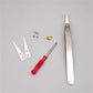 High-Temperature Resistant Smooth Stainless Steel Ceramic Tweezers - Household Pointed & Bent Tip Tool Set