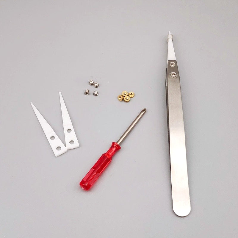 High-Temperature Resistant Smooth Stainless Steel Ceramic Tweezers - Household Pointed & Bent Tip Tool Set