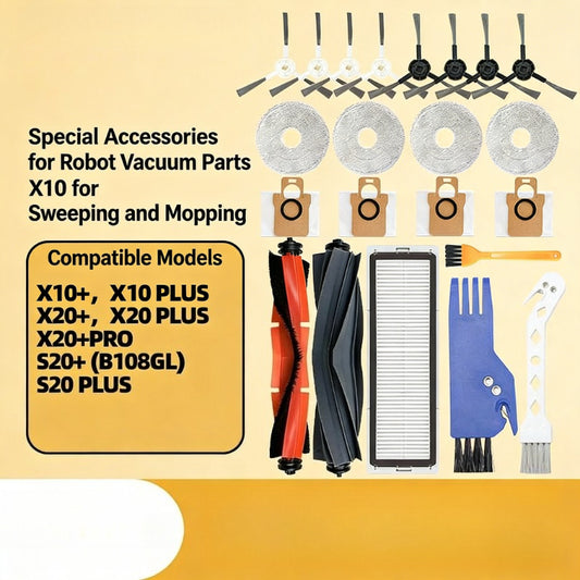 Robot Vacuum and Mop Cleaner Consumables For Xiaomi X10+, X10Plus, X20+/Pro, X20 Plus, S20Plus