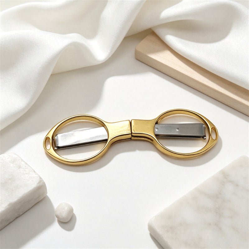 1PC Mini Eyeglass Shaped Folding Pocket Scissors, Portable Travel Small Scissors for DIY Sewing Thread Cutting & Craft Supplies