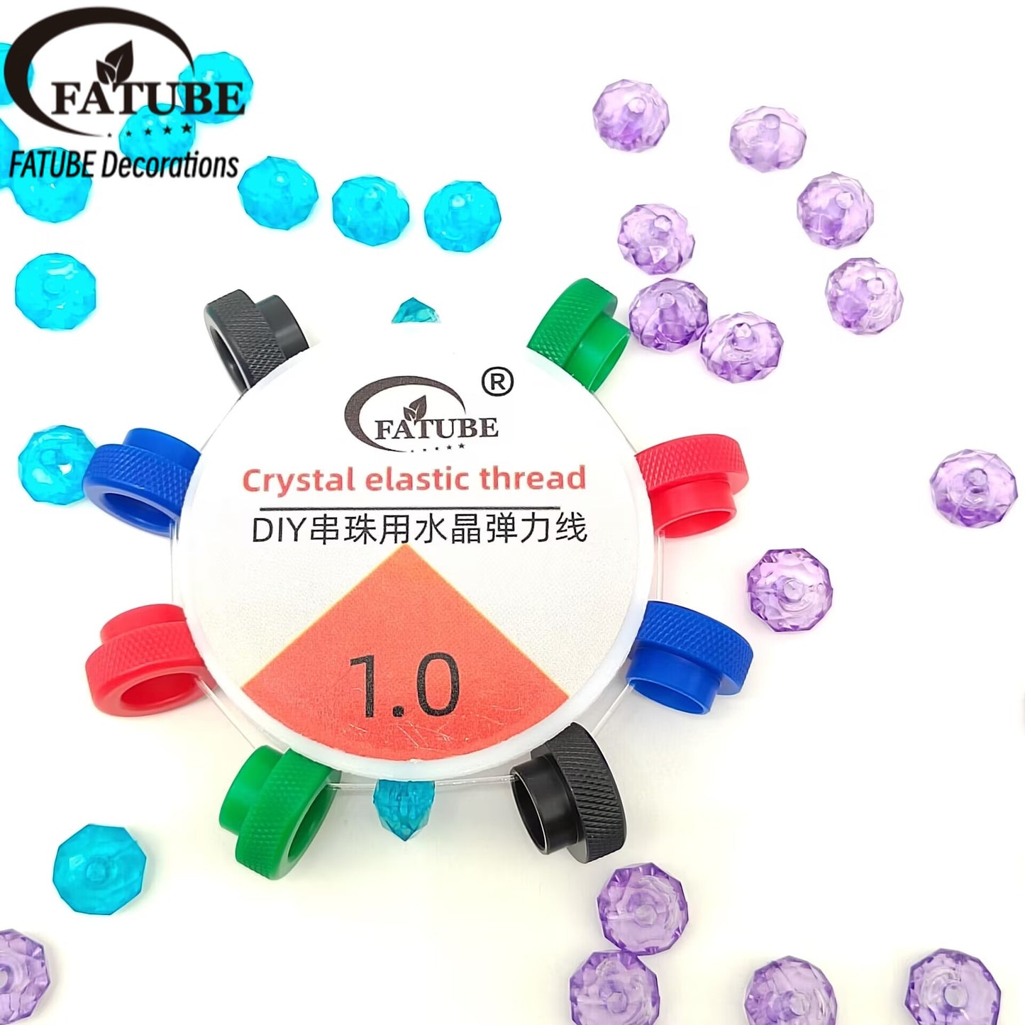 Multi-color PC material beads + elastic stringing thread set 1.0mm DIY bracelet and necklace accessory making thread materials set