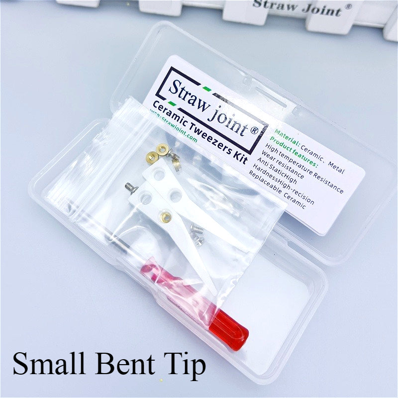 Ceramic Tweezers Tips Kit Stainless Steel Handle Anti-Static High Precision Replacement Tweezers Parts Set Tweezers Repair Tools