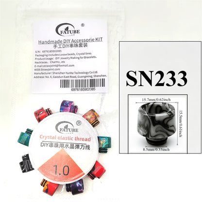 Mixed Color Imitate Jade Loose Beads Set Crystal Elastic Thread DIY Jewelry Making Accessories Material.