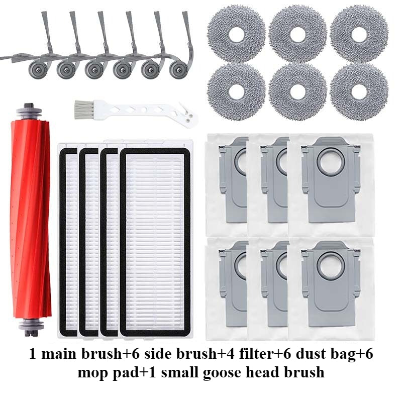 Replacement Parts for Roborock QV35A / QV35S / Qrevo L Robot Vacuum Cleaner, Main Roller Brush, Filter, Mop Cloth
