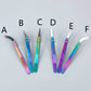 Straw Joint Stainless Steel Ceramic Tweezers High Temperature Head Changeable DIY Repair Hand Tool Rainbow 1Pcs