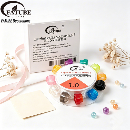 FATUBE handmade DIY bracelet accessories - resin material beads + bracelet-compatible crystal elastic thread.