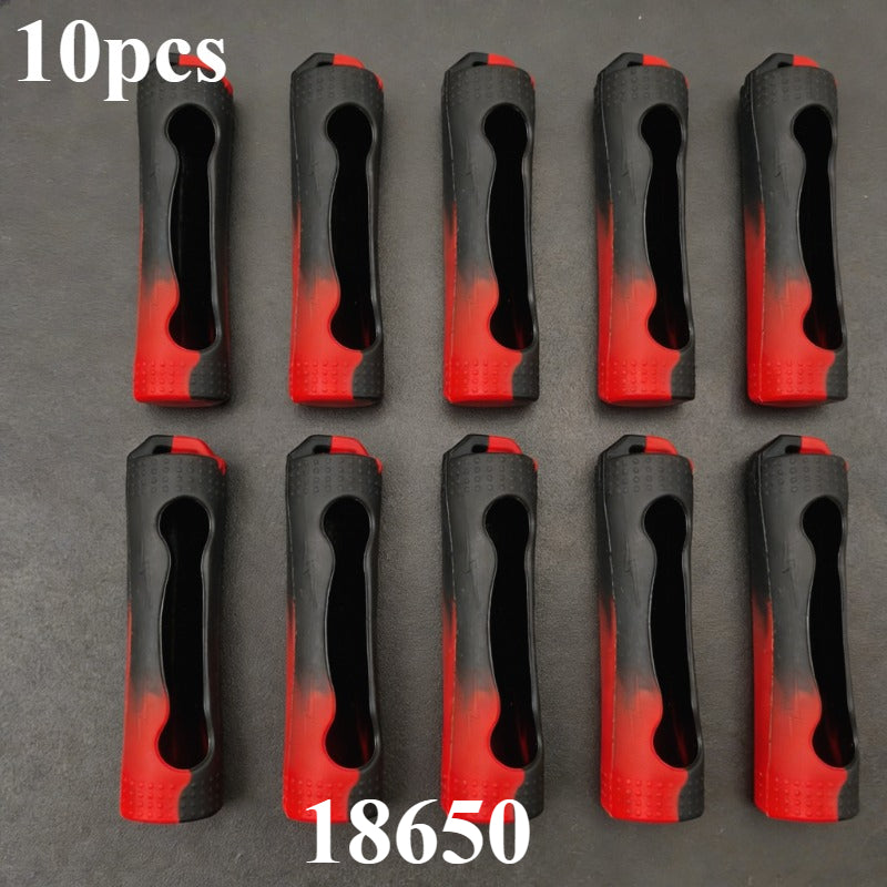 10PCS 18650 Lithium Battery Silicone Sleeve Non-Slip Shockproof Protective Cover