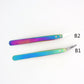 Straw Joint Stainless Steel Ceramic Tweezers High Temperature Head Changeable DIY Repair Hand Tool Rainbow 1Pcs