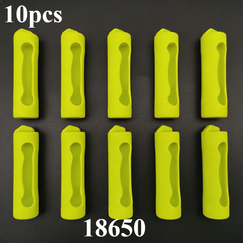 10PCS 18650 Lithium Battery Silicone Sleeve Non-Slip Shockproof Protective Cover