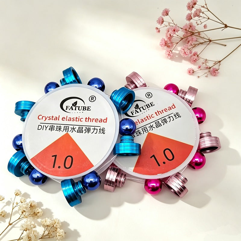 Multi-Color Aluminum Bead DIY Elastic String Kit Handmade Adjustable Bracelet Necklace Making Crystal Elastic Thread Accessory Set