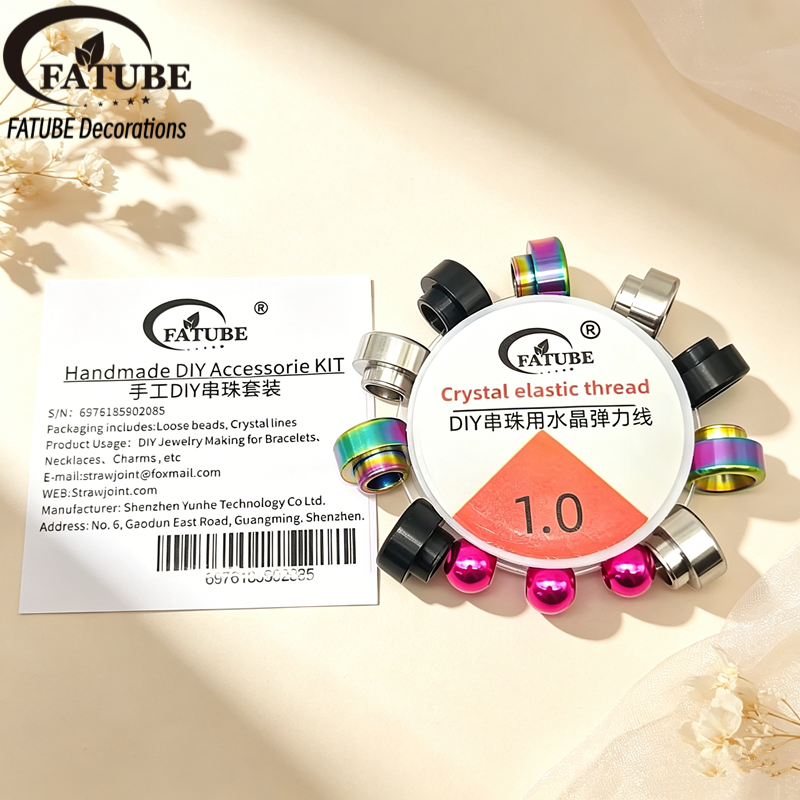 Colorful Stainless Steel Bead Separator DIY Handmade Beading Accessories, Crystal Elastic Thread for Homemade Bracelets and Necklaces Kit