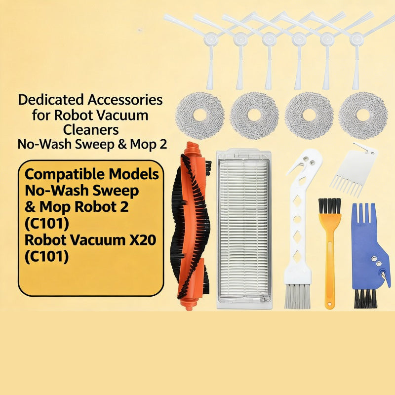 Suitable for Mijia Self-Cleaning 2 Consumables Robot Vacuum Cleaner Accessories, Xiaomi Robot Vacuum X20 C101 Main Roller Brush & Filter