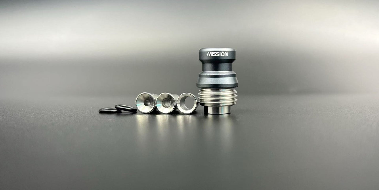 DDSX 1PC Mission Quick-Release BB Drip Tip Sandblasted Aluminum with 3 Airflow Parts