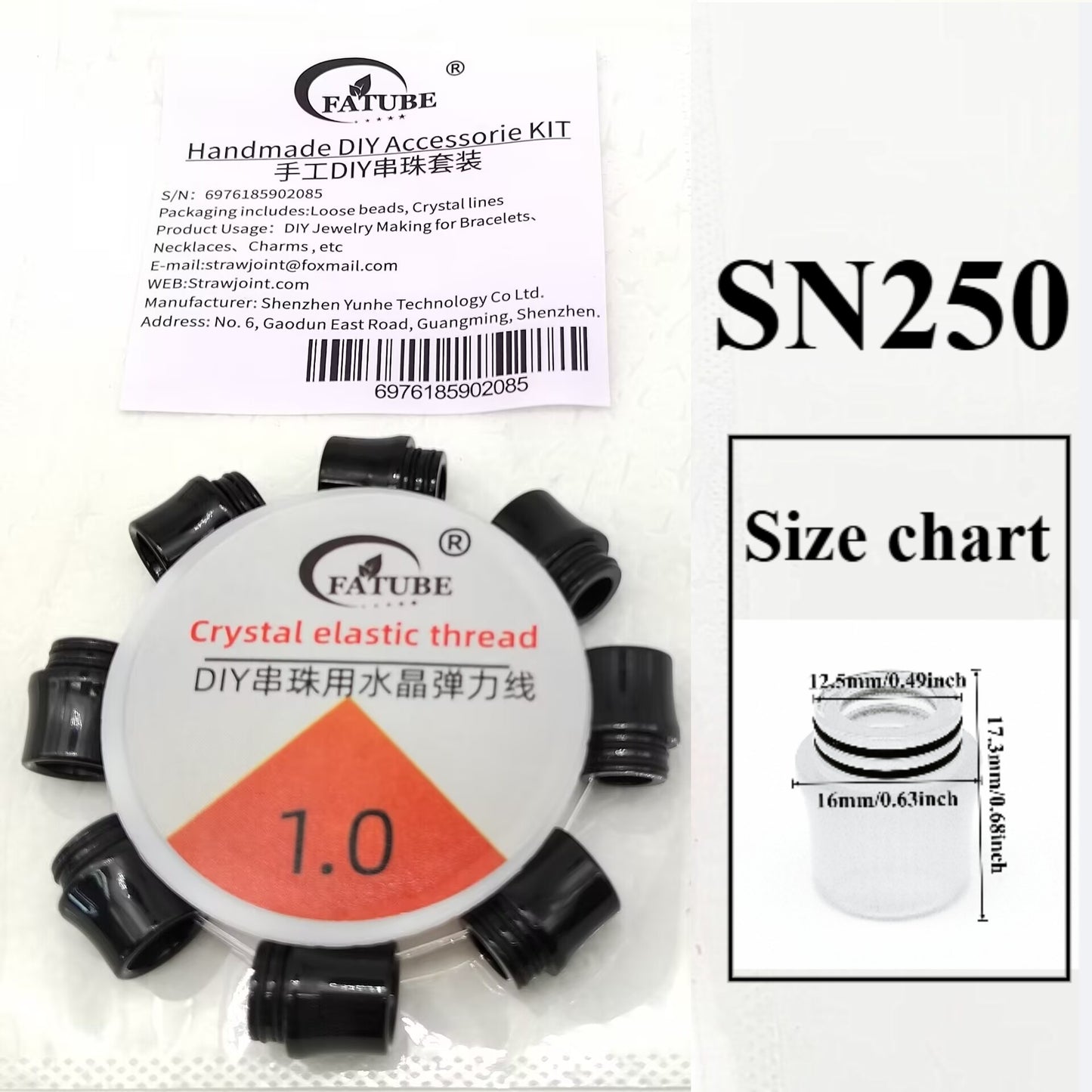 Mixed Imitation Agate Resin Barrel Loose Beads With 1.0mm Elastic Cord DIY Bracelet Jewelry Making Supplies