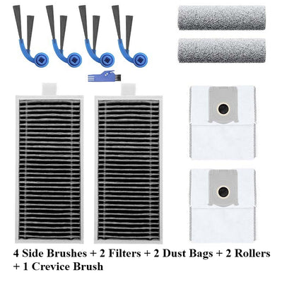Compatible for Ecovacs T80 Consumables Robot Vacuum Cleaner Parts Roller Brush Side Brush Mop Cloth Filter Cleaning Solution Dust Bag