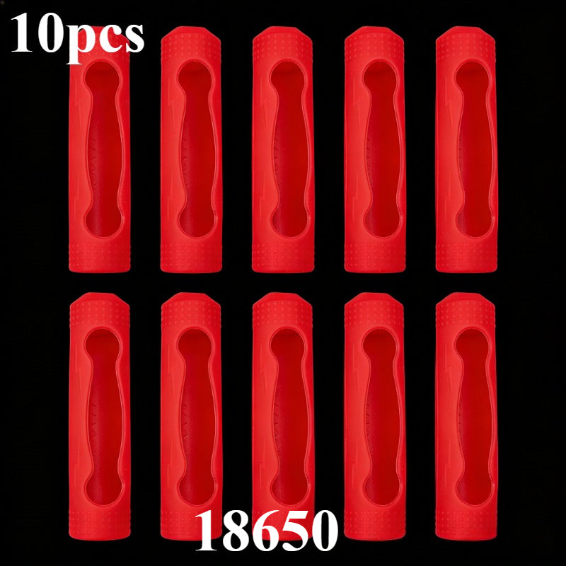10PCS 18650 Lithium Battery Silicone Sleeve Non-Slip Shockproof Protective Cover