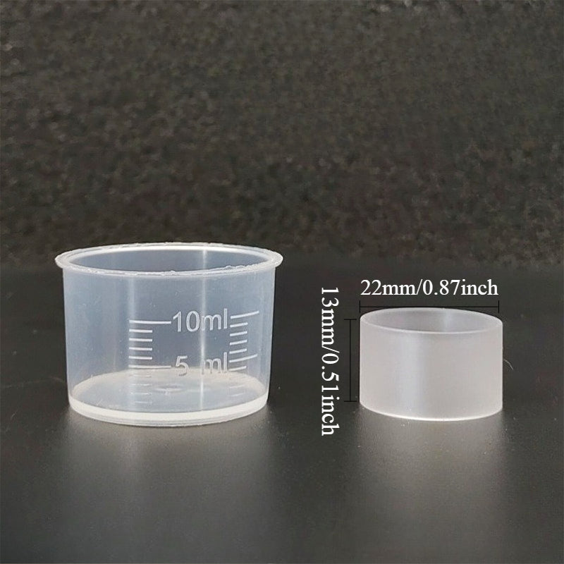 High-Temp Plastic Knurling Glossy Straight Tube Measuring Cups for Precise measurement of small-dose liquids