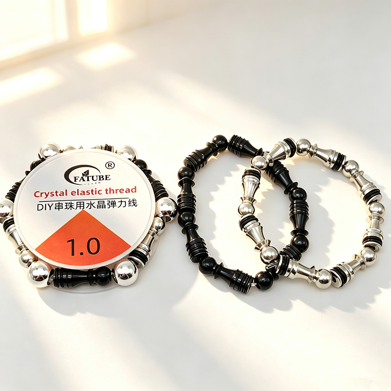 Metal Tube Bead Bracelet, Stainless Steel Black Silver Spacer Beads, DIY Handmade Jewelry Accessories for Bracelet Necklace Making.