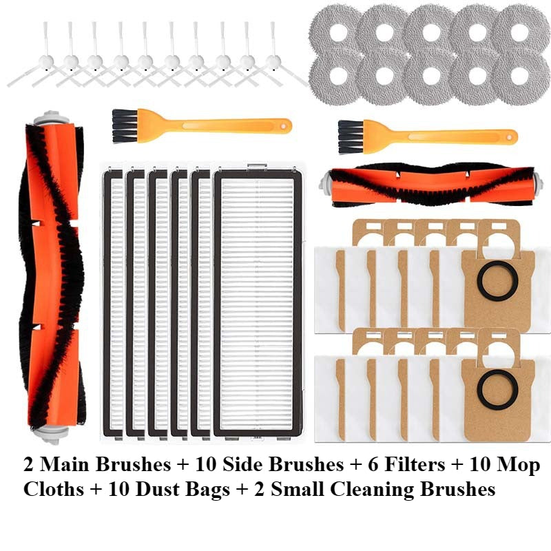 Replacement Parts for Mi Robot Vacuum-Mop All-Rounder 1S/2S/3S & Self-Cleaning 2 Pro | Main Brush, Filter, Mop Cloth