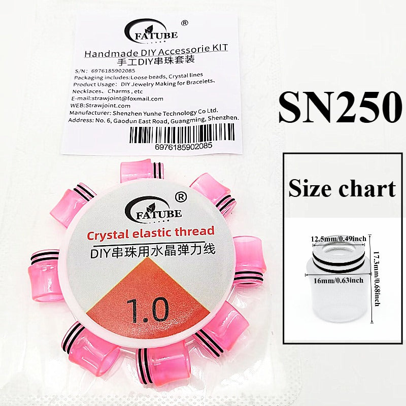 Mixed Imitation Agate Resin Barrel Loose Beads With 1.0mm Elastic Cord DIY Bracelet Jewelry Making Supplies