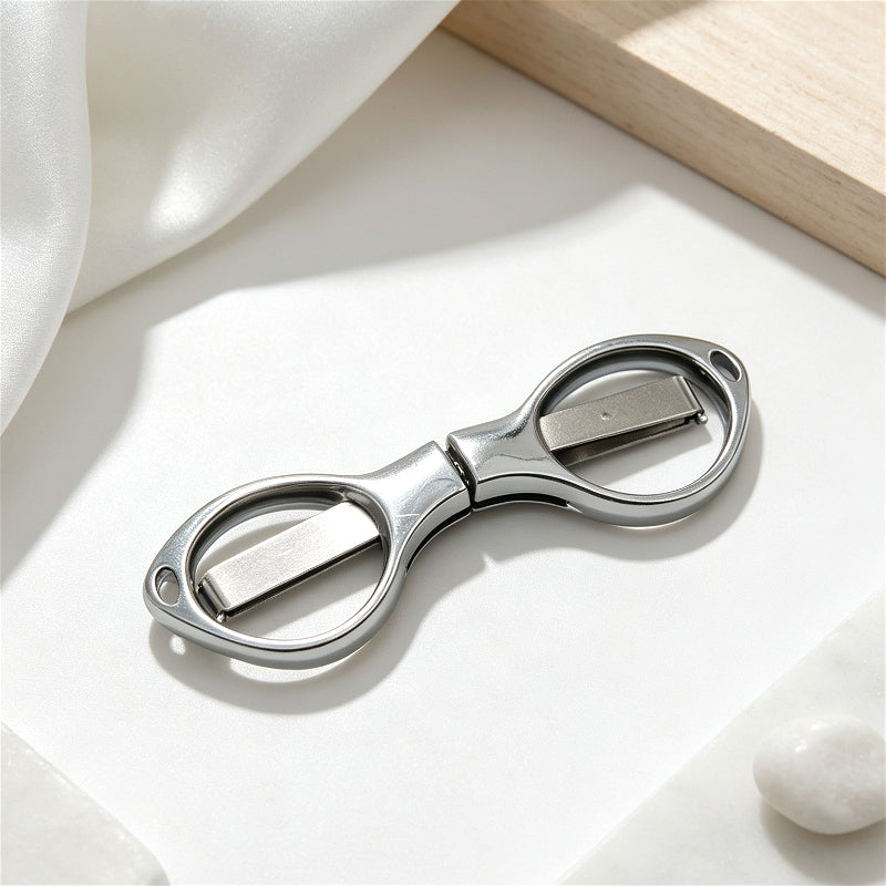 1PC Mini Eyeglass Shaped Folding Pocket Scissors, Portable Travel Small Scissors for DIY Sewing Thread Cutting & Craft Supplies